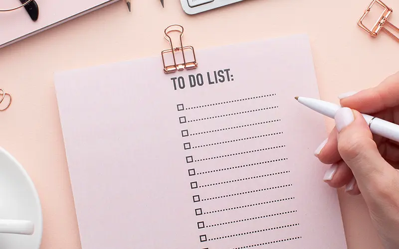 to-do liste, som er et redskab mod stress